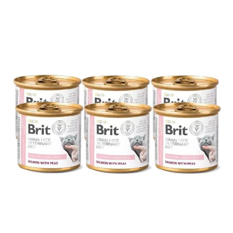 Brit GF Veterinary Diet Cat Cans Hypoallergenic 6x 200 g – Pets Qatar