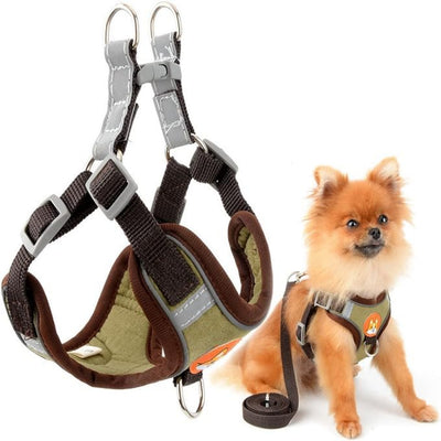 Harness Suede Reflective Chest Brown M