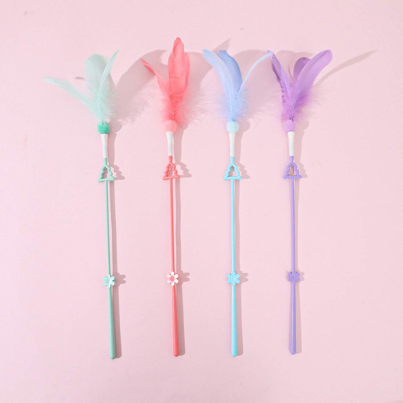 Pastel Feather Cat Wand Set
