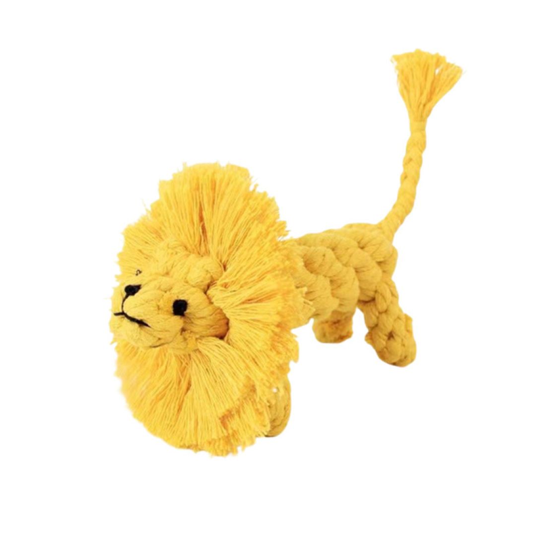 Braided Lion Dog Chew Toy – 15.5×3.8×6.5 cm Cotton Rope for Puppies &amp; Small Dogs
