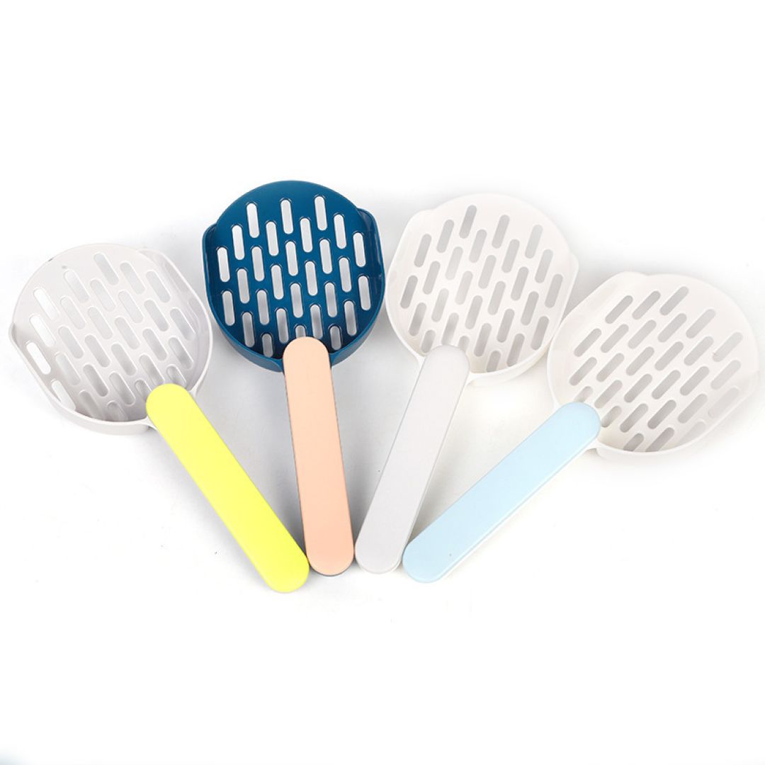 Color-blocking handle grid cat litter shovel 26*10.5cm
