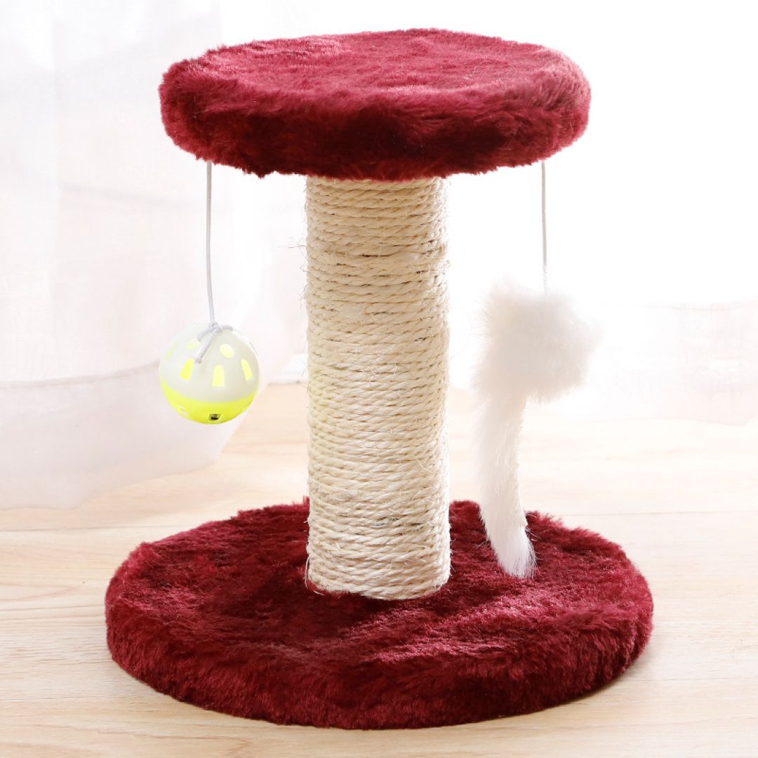 Spring double hanging cat climbing frame Red 20*18*15cm