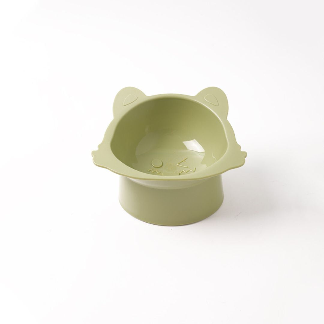 Green Cat Face Pet Bowl