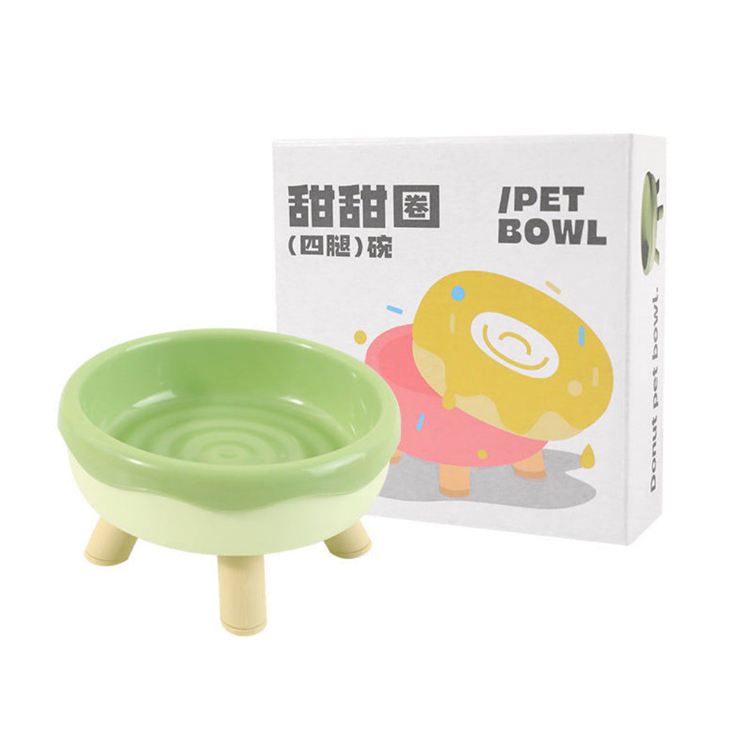 Green Donut Raised Pet Bowl