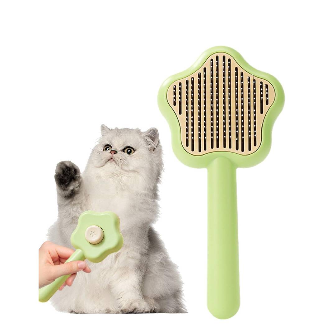 Pet Grooming Magic Wand Self-Cleaning Comb Green