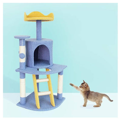 Cat Tree with Scratching Board & Post, Multi-Level Kitten Activity Tree 41x56