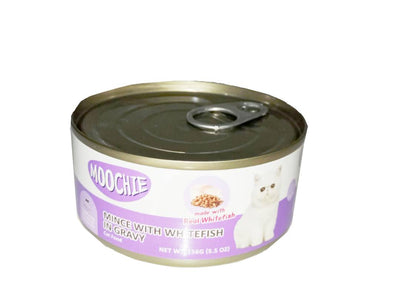 MOOCHIE CAT FOOD MINCE WITH WHITE FISH IN GRAVY 156g