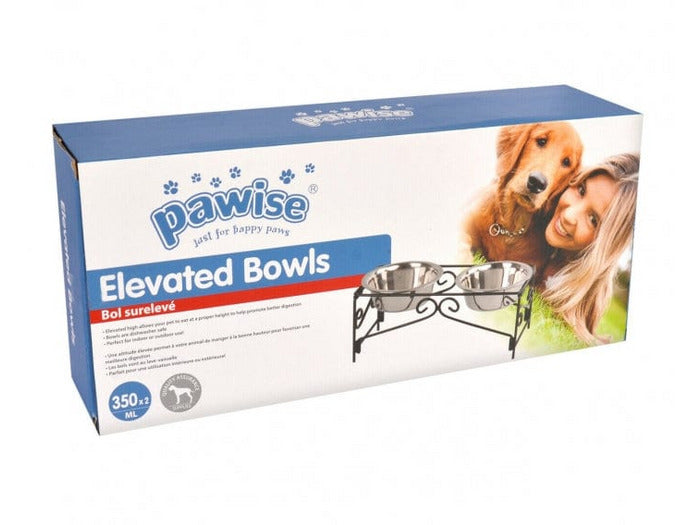 Pawise Double Elevated Pet Bowl Feeder