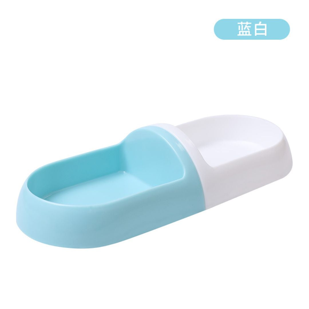 Two-Tone Capsule Pet Bowl (White & Blue)