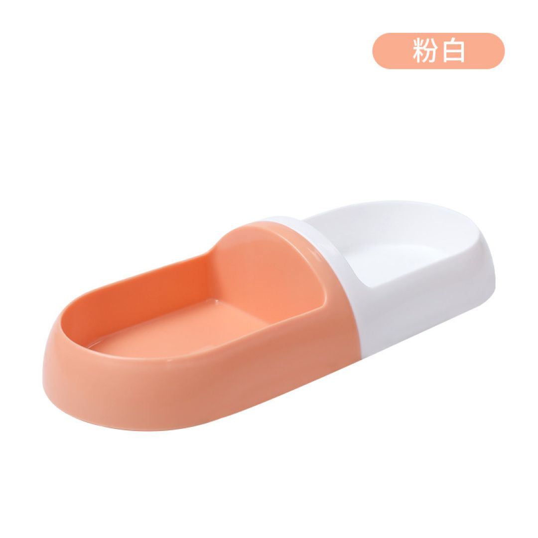 Two-Tone Capsule Pet Bowl (White & Pink)
