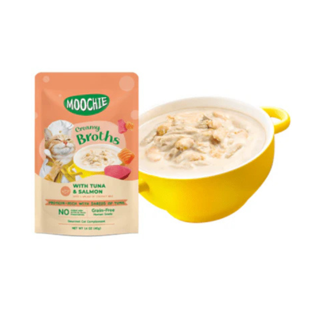 Moochie Broth Tuna & Salmon  40G  Pouch