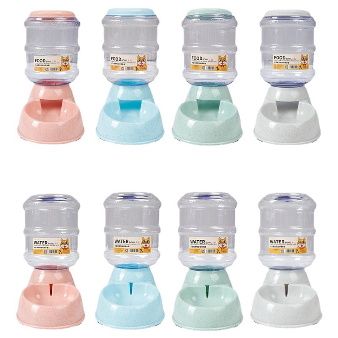 3.8L Automatic Pet Feeder & Waterer Set Grey