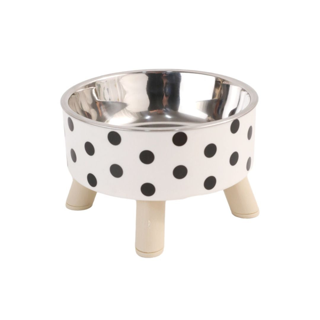Polka Dot Raised Pet Bowl