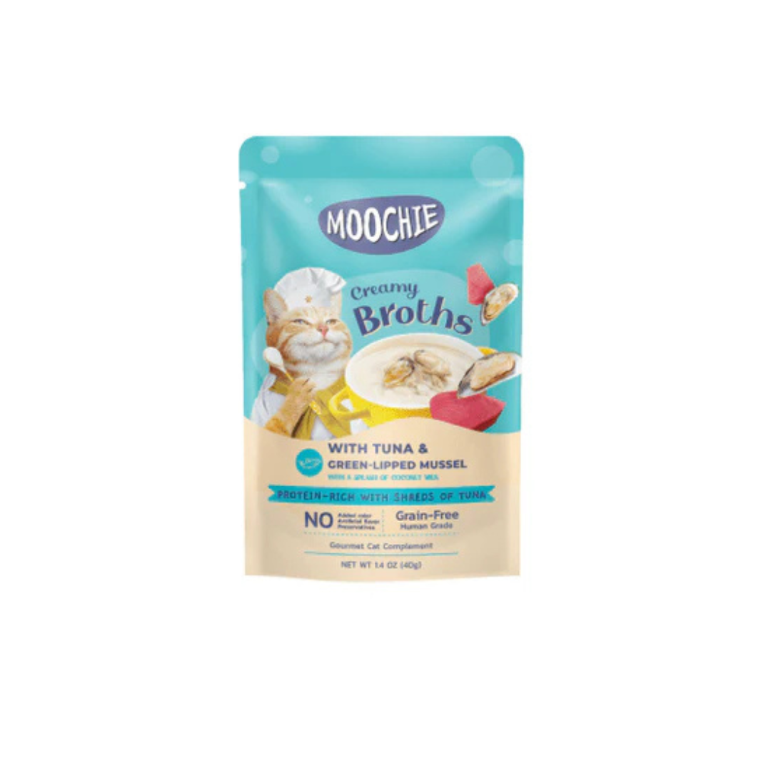 MOOCHIE CREAMY BROTH WITH TUNA & GREEN-LIPPED MUSSEL 40g POUCH