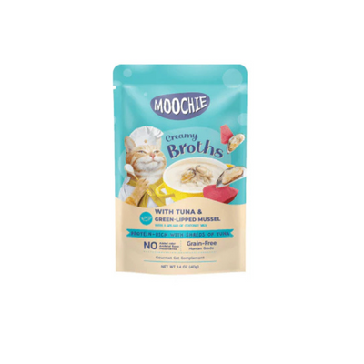 MOOCHIE CREAMY BROTH WITH TUNA & GREEN-LIPPED MUSSEL 40g POUCH