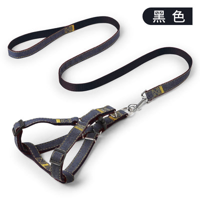 Thickened Pipitao Denim Stitched Cloth Chest Strap Black