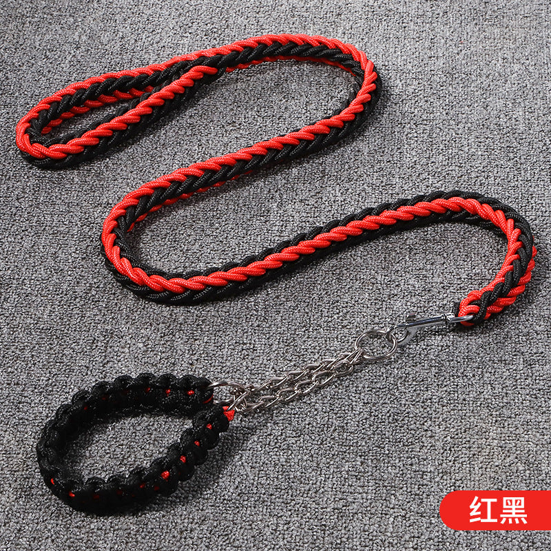 Dog Collar and Leash Set – Adjustable Reddish Black Training Collar with Durable Leash for Medium Dogs
