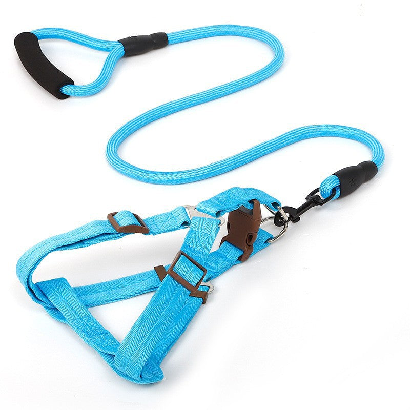 Blue Pet Harness & Leash Set Blue