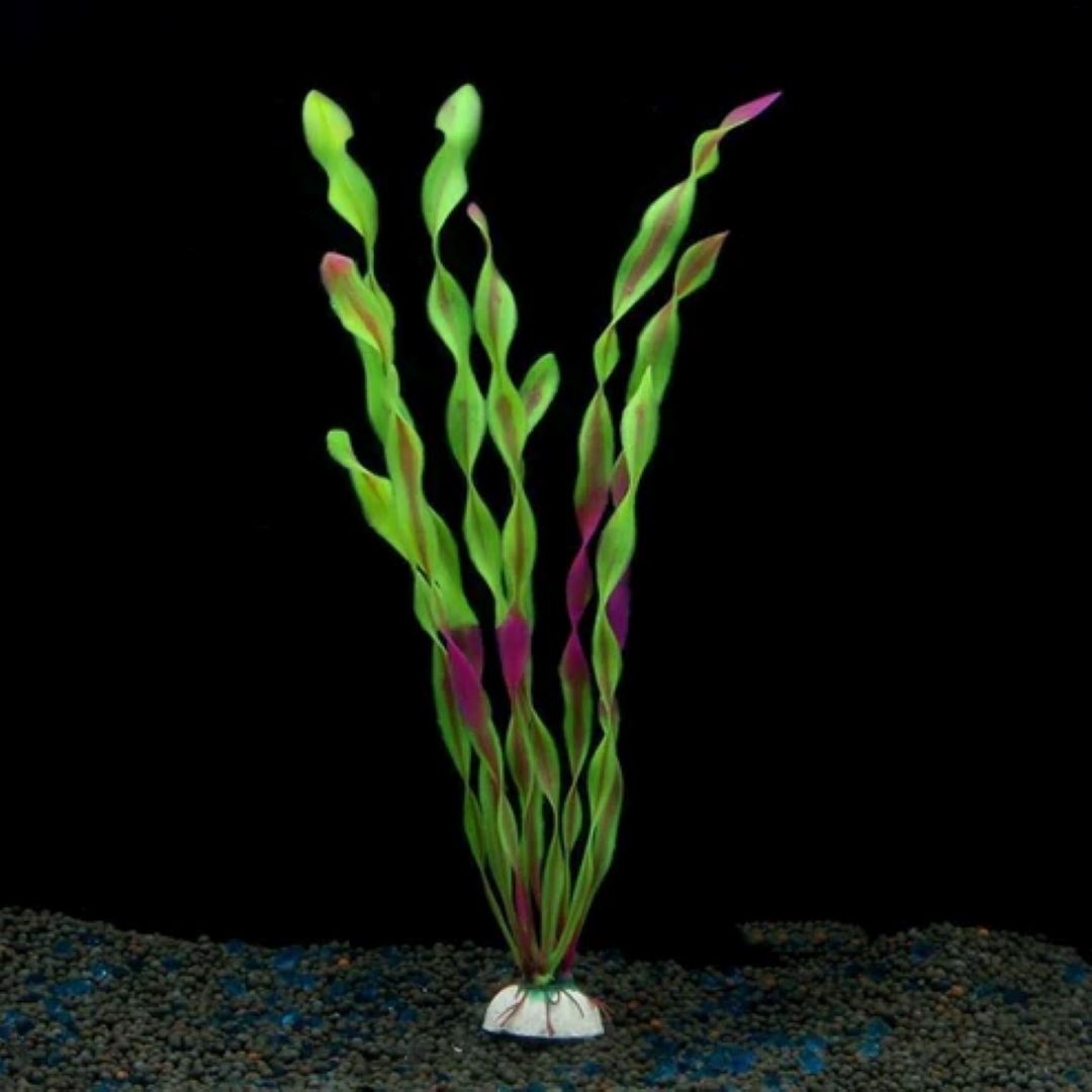 Green & Pink Spiral Artificial Aquarium Plant 30 cm