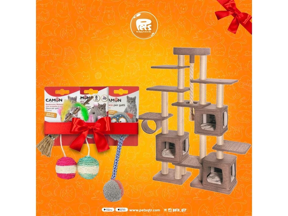 Tiragraffi Queen cat tree Scratching with cat toys