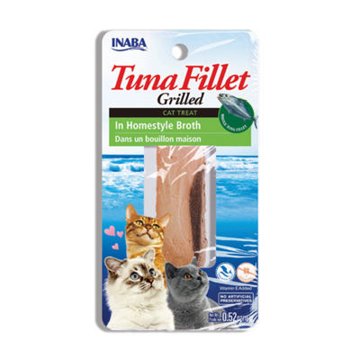 Inaba Grilled Tuna Fillet in Savory Broth – Hydrating Cat Treats with Wild-Caught Tuna