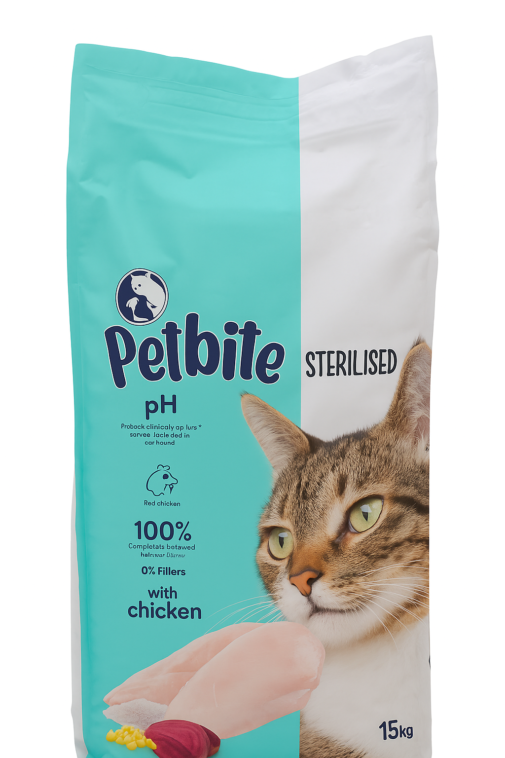 PETBITE STERILISED CAT FOOD WITH CHICKEN 15 KG