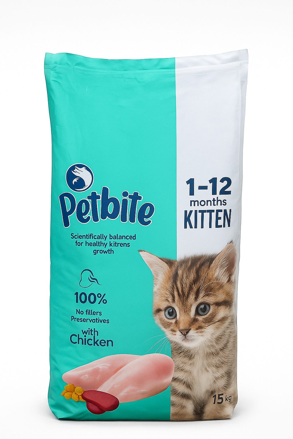 PETBITE KITTEN FOOD WITH CHICKEN 15 KG