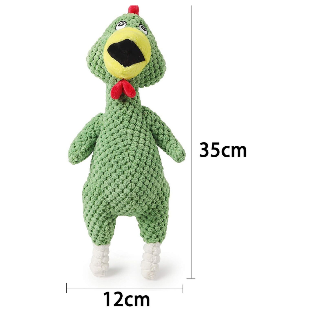 Colored pineapple fleece screaming chicken green Dog toy 35cm