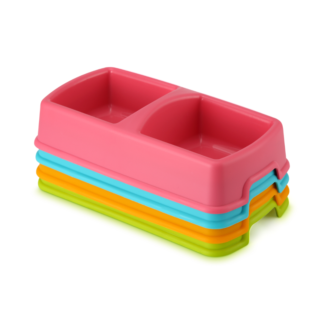 Frosted small double bowl  powder 24.3x12.6x5CM