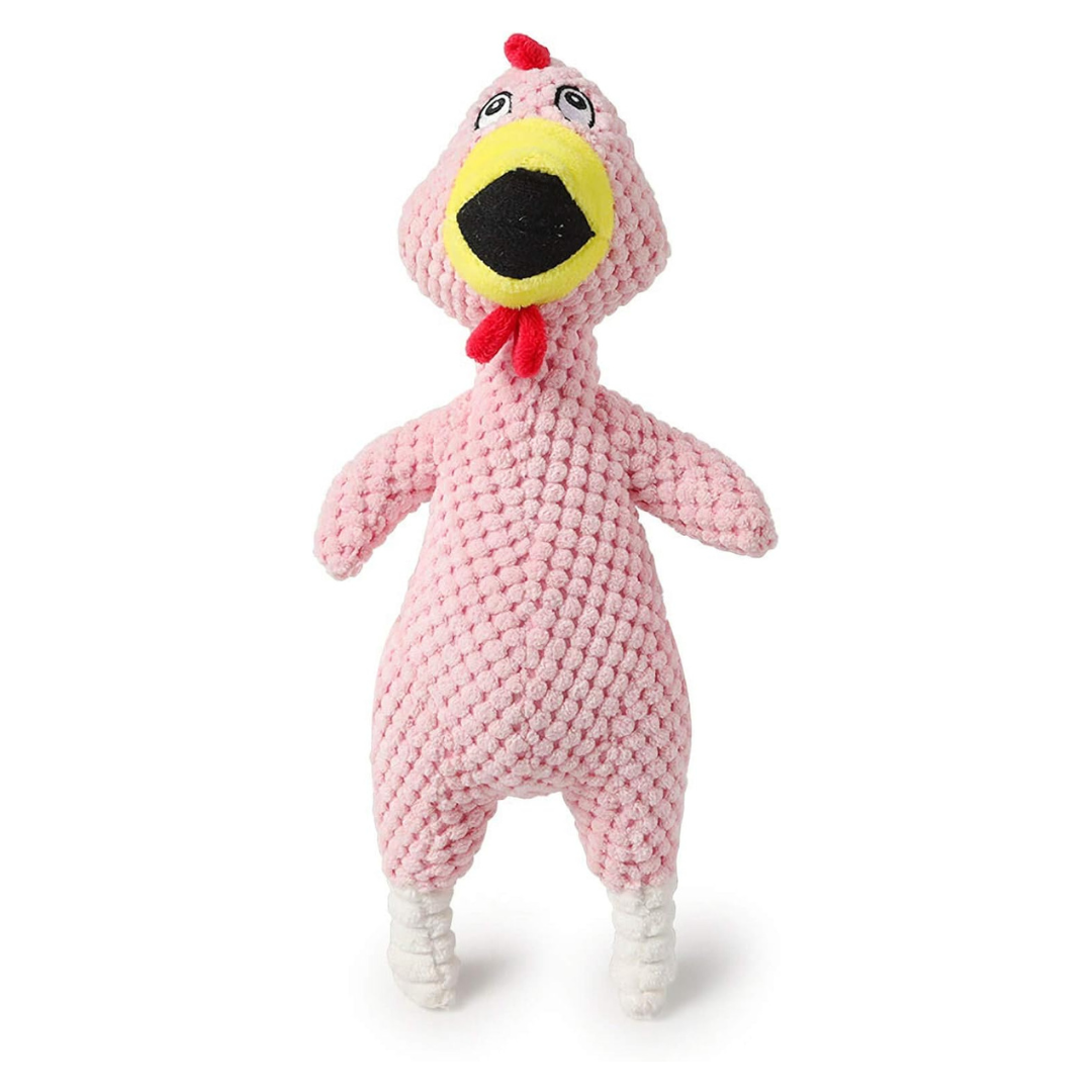 Colored Pineapple Fleece Screaming Chicken Dog Toy – Pink 35cm
