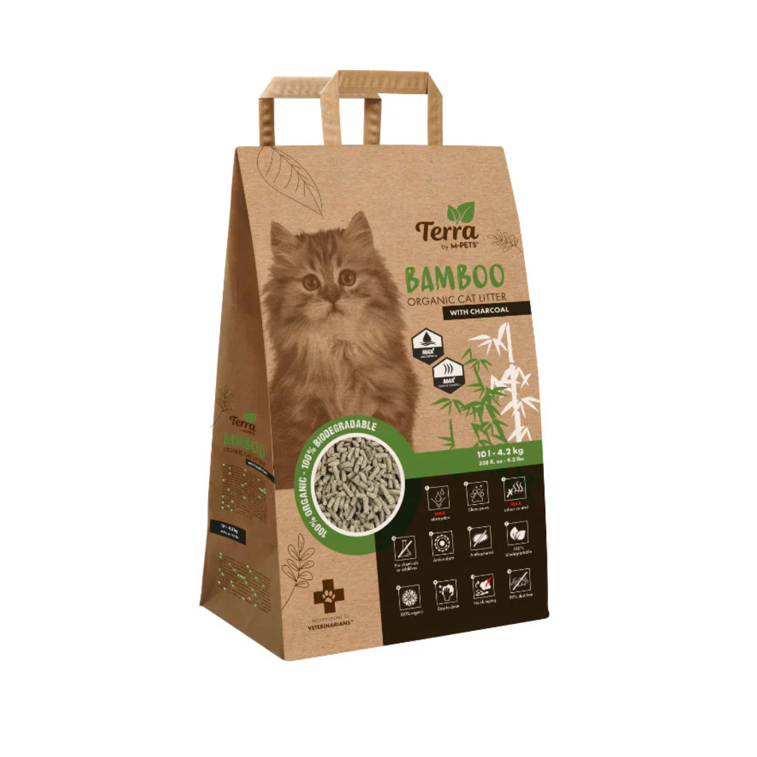 TERRA BAMBOO ORGANIC Cat Litter with Charcoal 10L