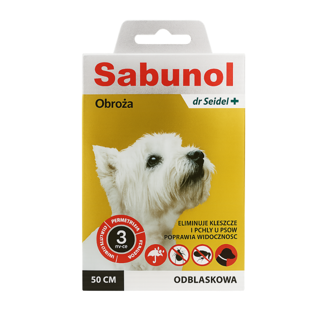 SABUNOL - reflective collar against ticks and fleas for dog 50 cm