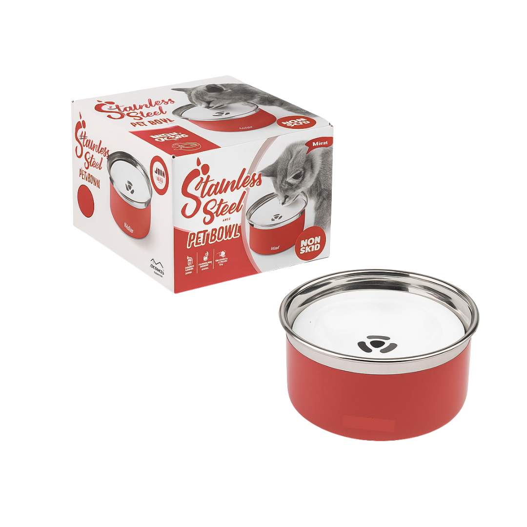 Splash Control Dog Bowl 3.7L - Crimson Red