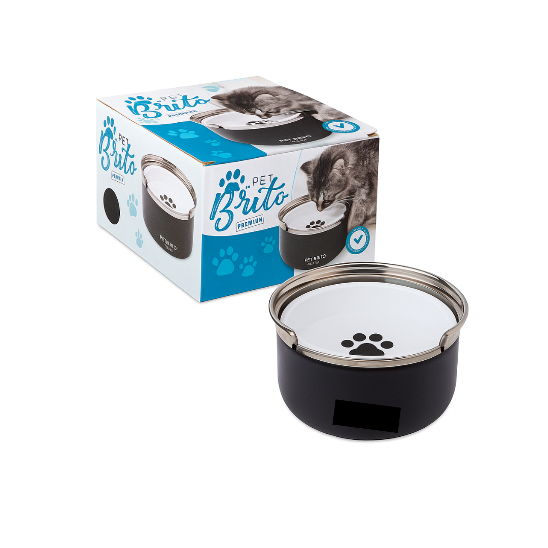 Splash Control Dog Bowl 3.7L - Charcoal Black