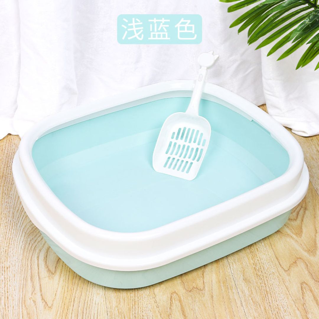 Stylish Semi-Enclosed Cat Litter Boxes-Blue
