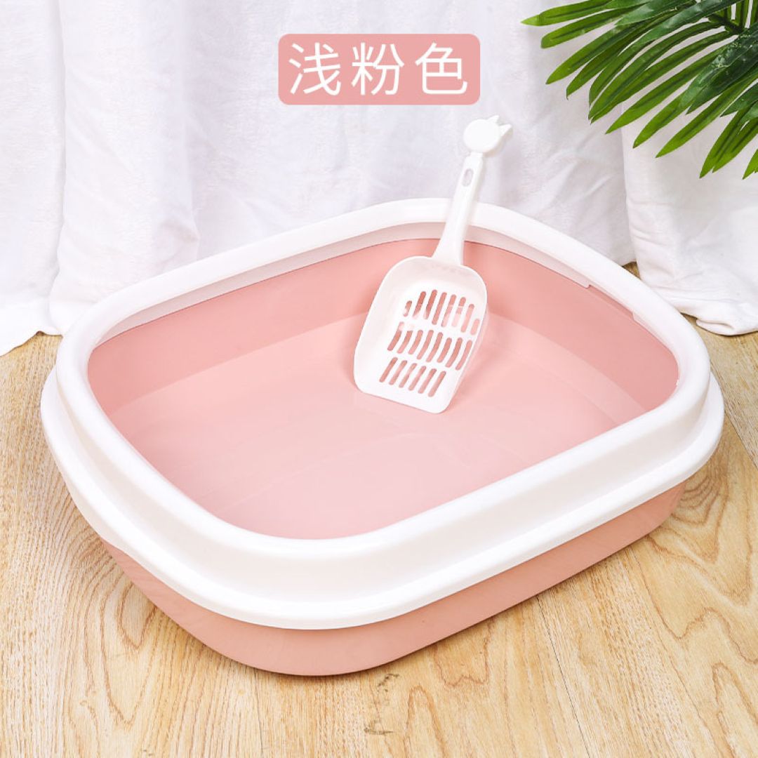 Stylish Semi-Enclosed Cat Litter Boxes-Pink