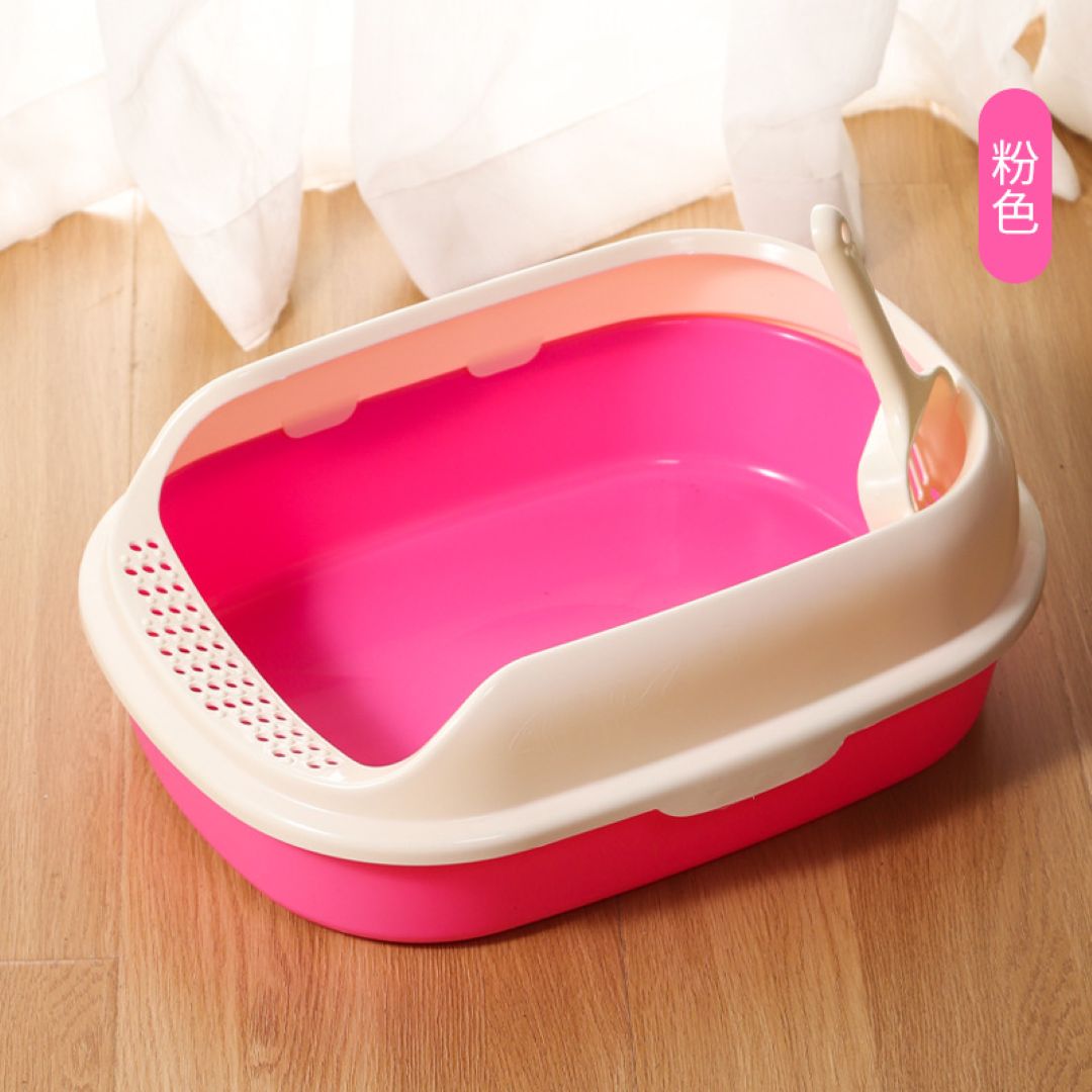 Colorful Easy-Clean Cat Litter Boxes -Pink