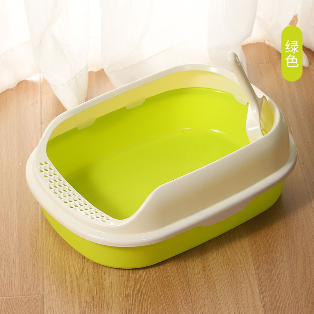 Colorful Easy-Clean Cat Litter Boxes -Green