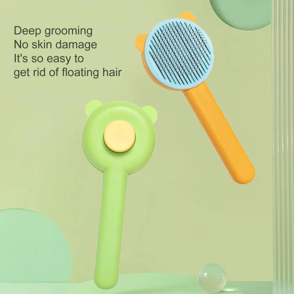 Cub Cartoon Self-Cleaning Comb Green-Yellow