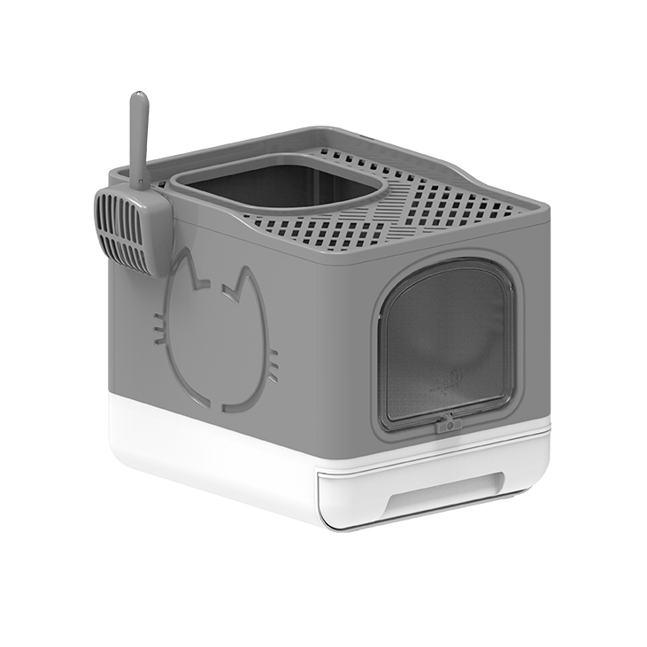 AFP  Minus One Foldable Grey Cat Litter Box -Large Size