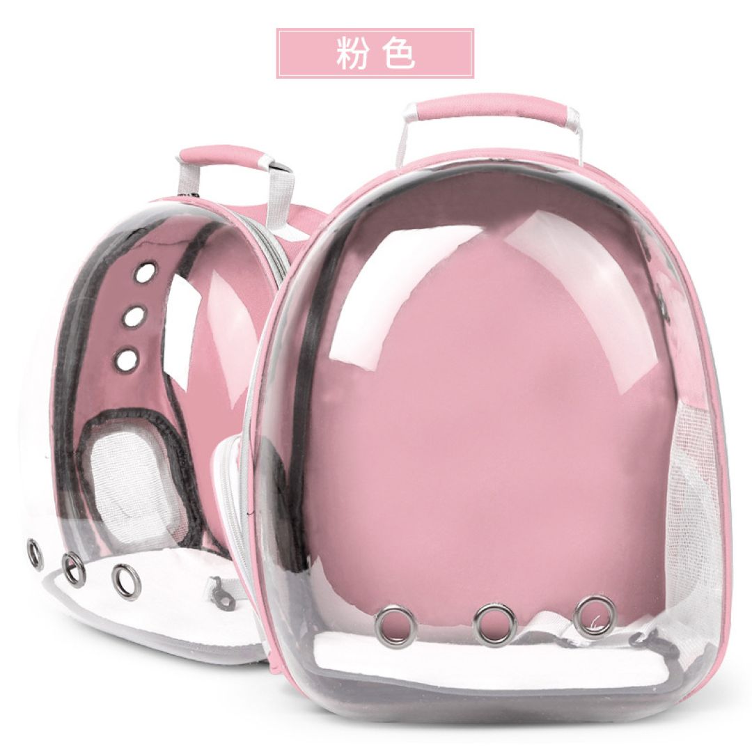 Portable Breathable Space Capsule Cat Backpack For Travel Pink 42×35×25cm