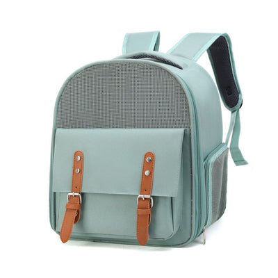 Large Capacity Portable Pet Backpack Green 39×32×25cm