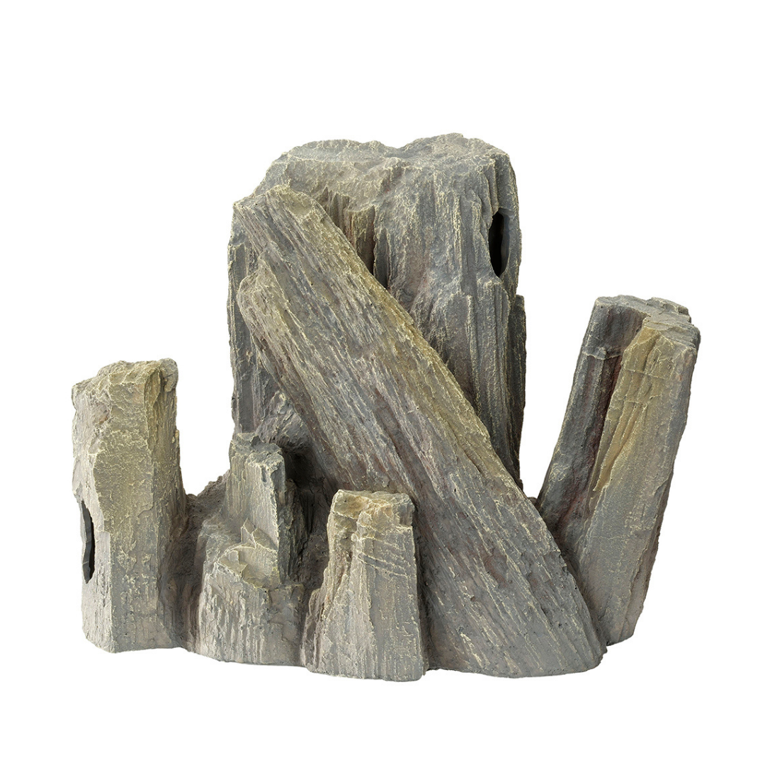 EBI Giant Rock XXXL Aquarium Decoration – Ultra-Realistic 44cm Resin Reef Rock (Grey)