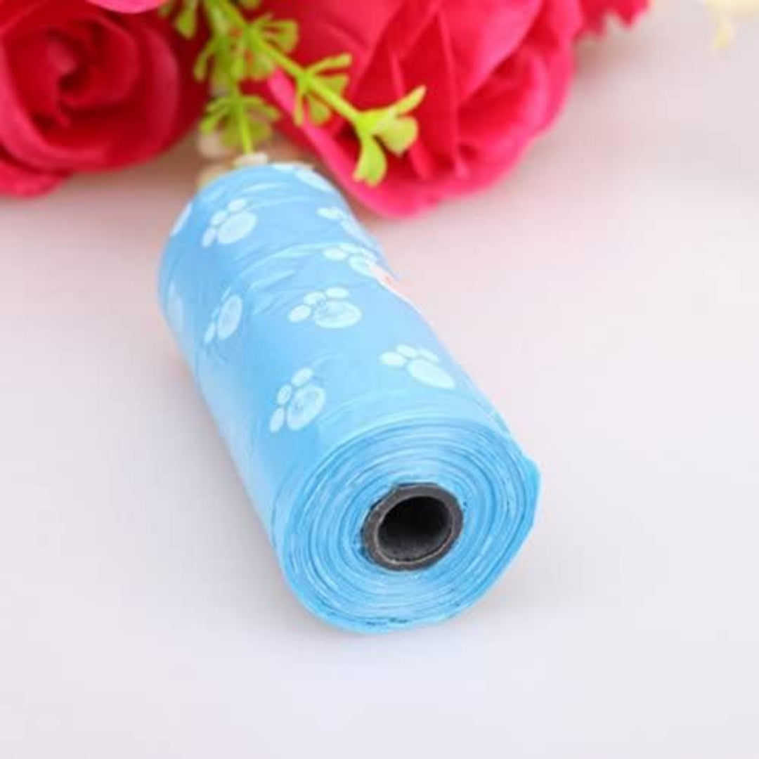 Pet Printed Waste Bag 15Pcs/Roll Blue
