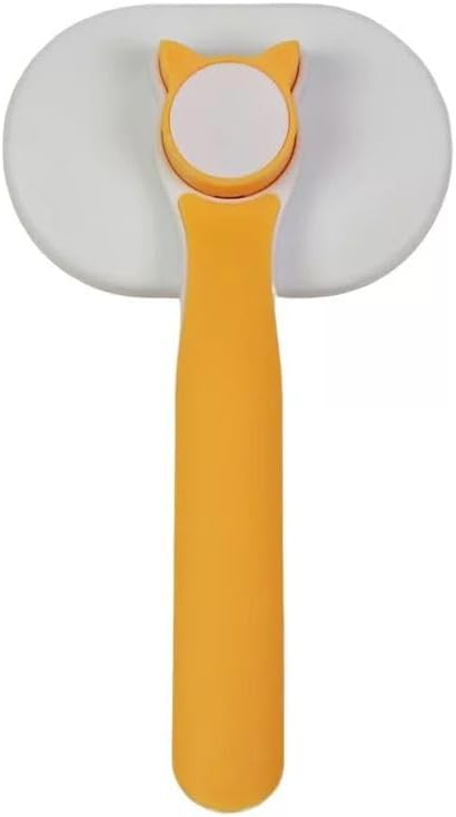 HOOPET Pet Oval Cat Head Self Cleaning Comb (White+Yellow) 65721
