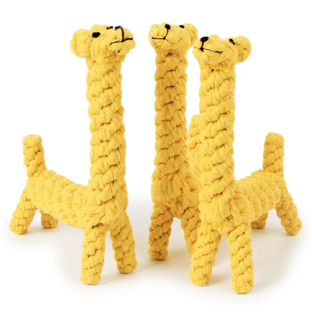Braided Giraffe Dog Chew Toy – 13×3.5×21 cm Durable Cotton Rope