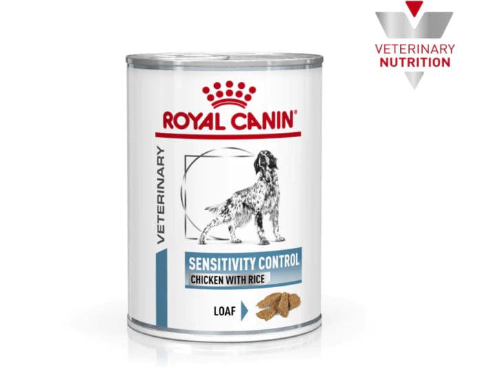 التغذية الصحية البيطرية للتحكم في حساسية الكلاب الدجاج والأرز (الأغذية الرطبة - المعلبات) 410 جرام