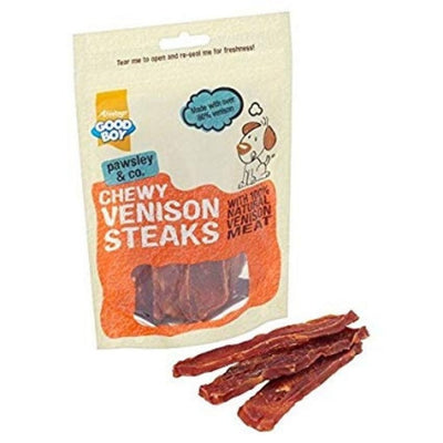Goodboy Chewy Venison Steaks 80g – 100% Natural High-Protein Dog Treats