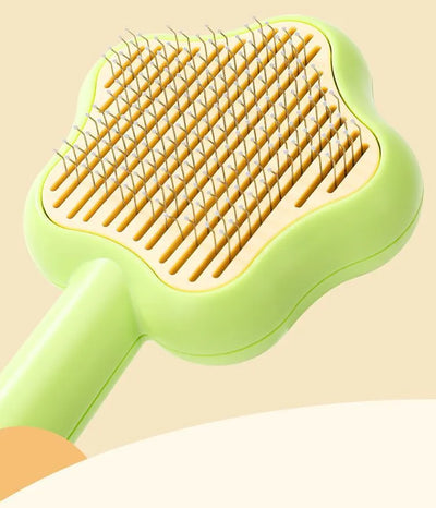 Pet Groomung Magic Wand Self-Cleaning Comb Beige