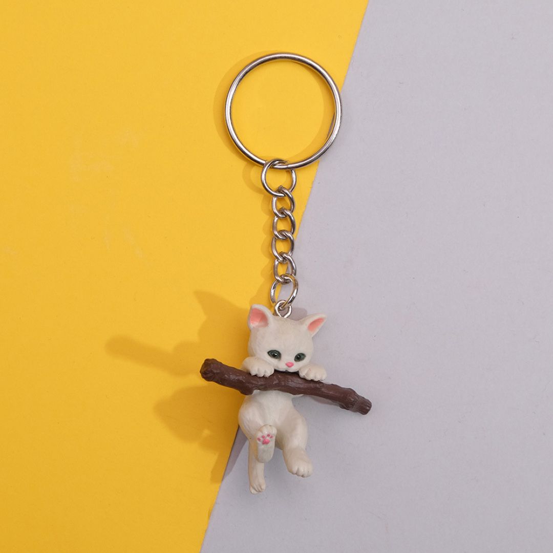 Cat & Stick Keychain